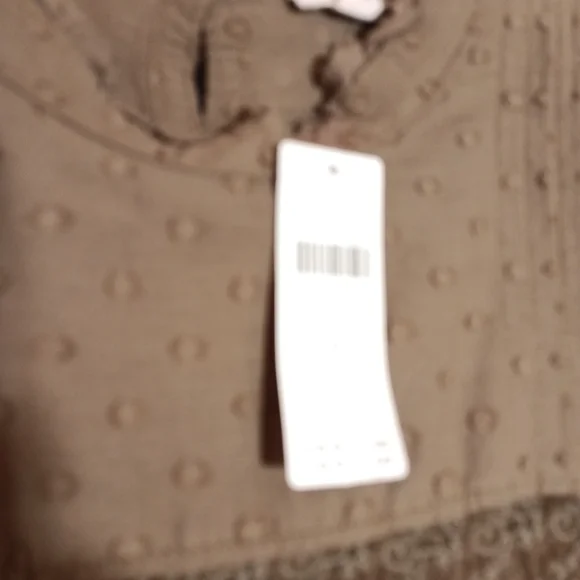 Anthropologie Pilcro Long Sleeve Mock Neck Swing Mini Dress in Green Brown M New - Picture 6 of 11